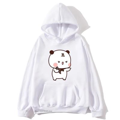 DuDu und BuBu spielen mit Farben, Damen-Hoodies für Damen, süße Kawaii-Pandabär-Sweatshirts, Paarkleidung, lässige Mädchen