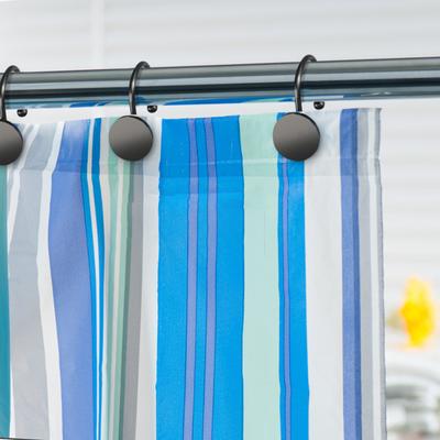 Shower Curtain Hook, Shower Curtain Ring, Black Decorative Modern Rust-proof Hook, Shower Curtain Liner Soft Bath Hook, Hook