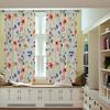 2Pcs Painted Wildflower Curtains Spring Floral Pattern Living Room Bedroom Kids Room Sunshade Country Style Decor Curtains