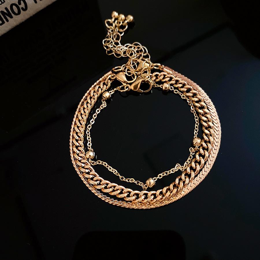 Hot Selling Geometric Irregular Wave Knotted Shape Layered Bracelet Set Personality Exaggerated Hand Jewelry Women Wholesale