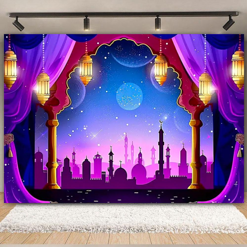 Festa di Compleanno Notti Arabe Marocchine Sfondo Decorazioni Aladdin Sfondo Fotografico Banner per Baby Shower Studio Fotografico Accessori
