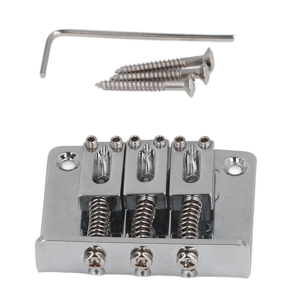 3 String Guitar Hard Tail Bridge Metal Decorative Electric Guitar Bridge for Cigar Box