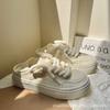 Heel can be stepped on half-drag canvas shoes women's 2025 summer niche original versatile white shoes with skirts women's shoes Korean version