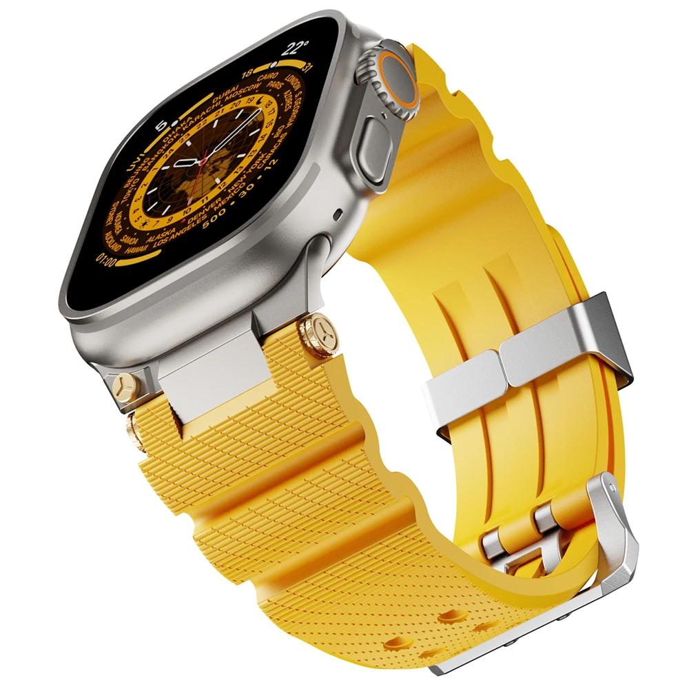 Silicone Sports Strap For Apple Watch Ultra 2/3 49mm Series 11 46mm 10 9 8 7 45mm Rubber Band for IWatch 6 5 4 Se 44mm 42mm Bracelet