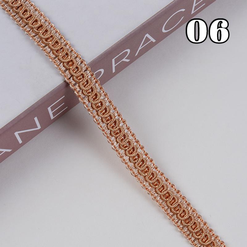 12m Braided Sewing Lace Curtain Stitching Trim 1.2cm Width Multicolor Edge Accessories for Sofa Pillow Carpet Home Textile DIY