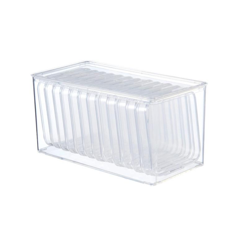 Acrylic Display Case for Anime Badges/Cards - Stackable Dustproof Collectible Box, POP MART Style Organizer for Figures/Toys