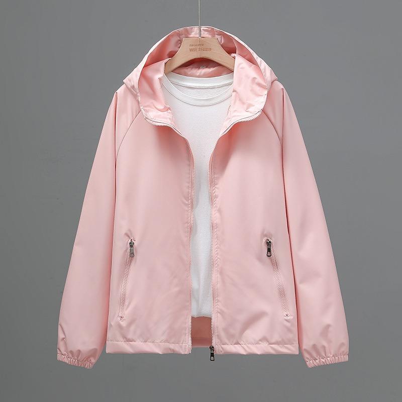 New Women's Windproof and Waterproof Jacket Casual Hooded Top Loose Trench Coat Jacket Jacket