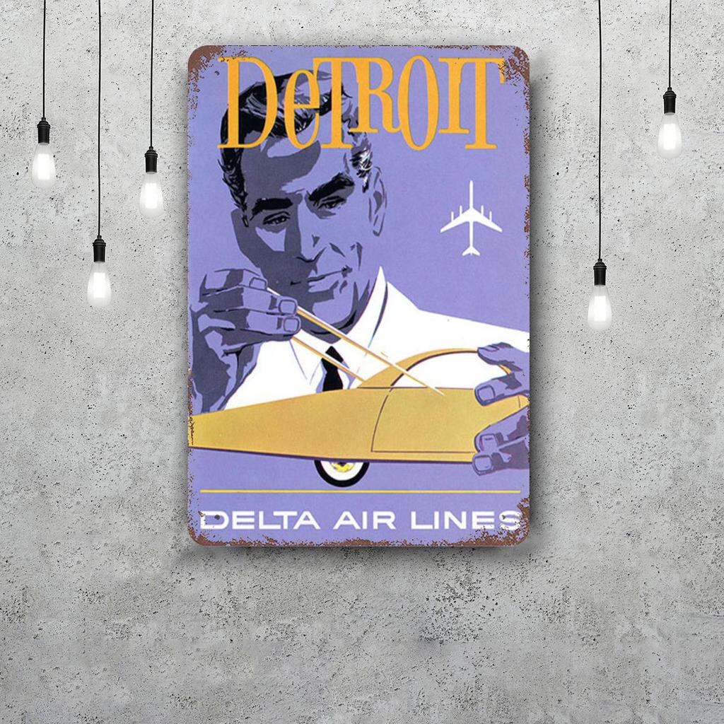 detroit Funny Bar Metal Sign Retro Plaque Vintage Sign Alcohol Drinker Pub Club Man Cave Kitchen Wall Decoration