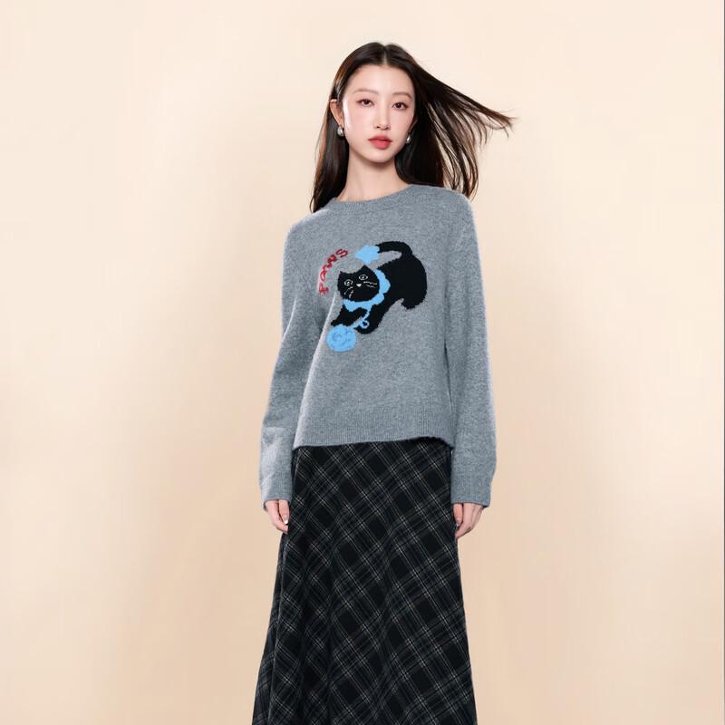 

Sancai Women s Plus Size Round Neck Jacquard Knit Pullover XL