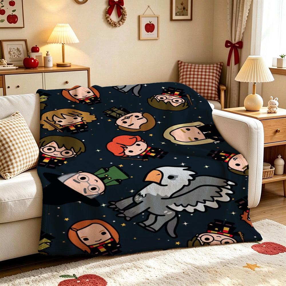 Magic Hermione Theme Printed Blanket Cozy Comfortable Throw Blanket For Living Room Sofa Nap Lightweight Home Decor Great Holiday Gift
