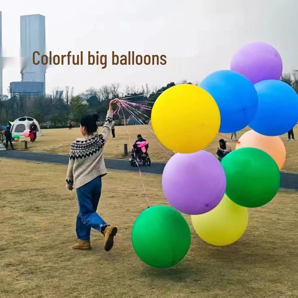 18-Inch Thickened Explosion-Proof Round Balloon for Kids - Lawn, Park, and Decoration Use
