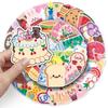 50-Piece Waterproof Hand-Painted Cartoon Graffiti Stickers for Phone Cases and Suitcases