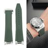 21mm Fluorous Rubber Watchband for Longines Hydroconquest L3.781/L3.883.4 Conquest Sports Diving Watch Strap+Metal Interface