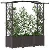 Raised Garden Bed with Trellis and Hanging Roof Brown 164 x 40 x 142 cm PP