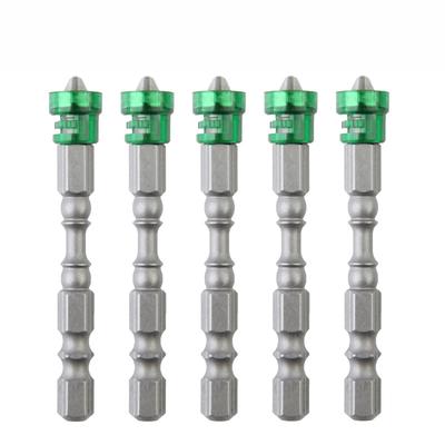5 Stück Schraubendreherbit Kreuz S2 legierter Stahl magnetisch Sechskantschaft Werkzeugsatz für Arbeiten Grün