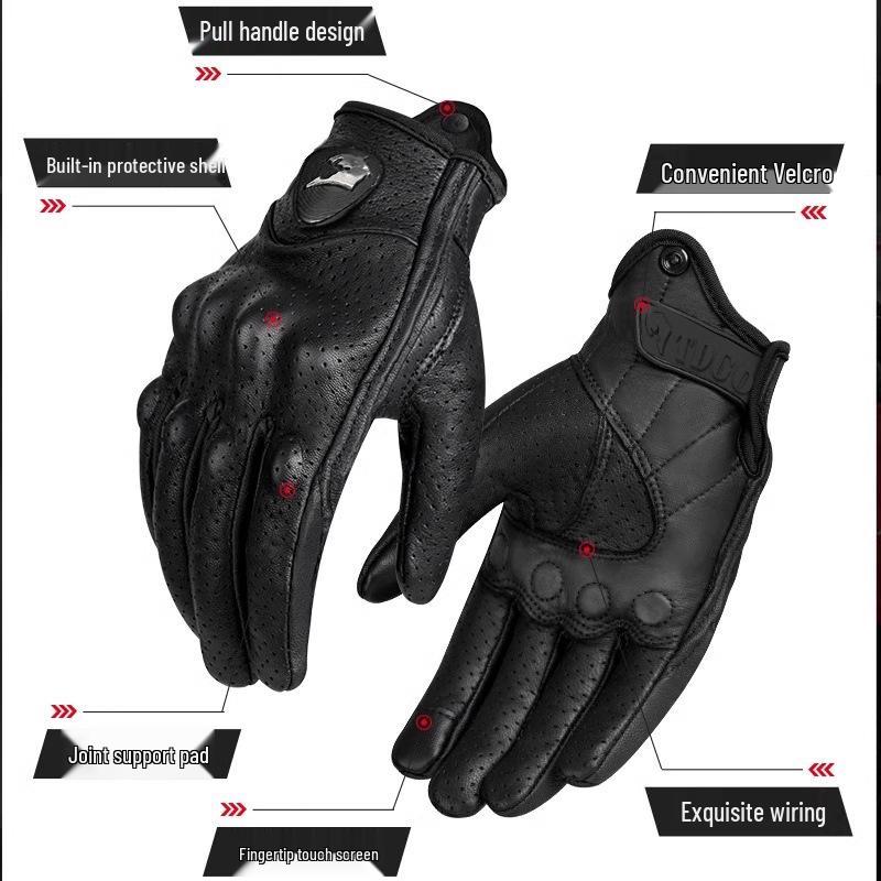 Unisex Windproof Retro Motorcycle Gloves for Winter Riding