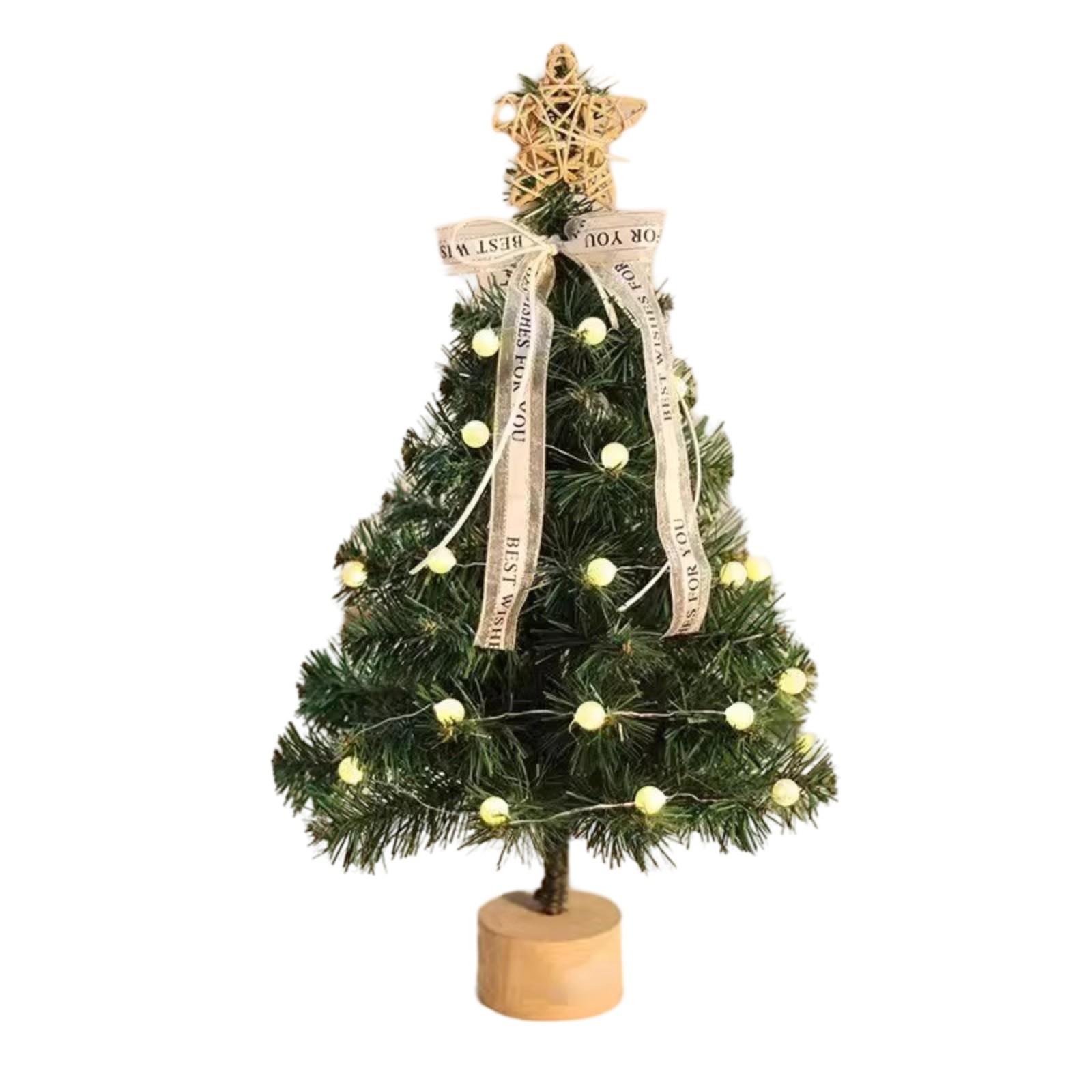 

Настольная рождественская елка с подсветкой, искусственная рождественская елка с настольным украшением своими руками для домашнего праздничного декора One Size