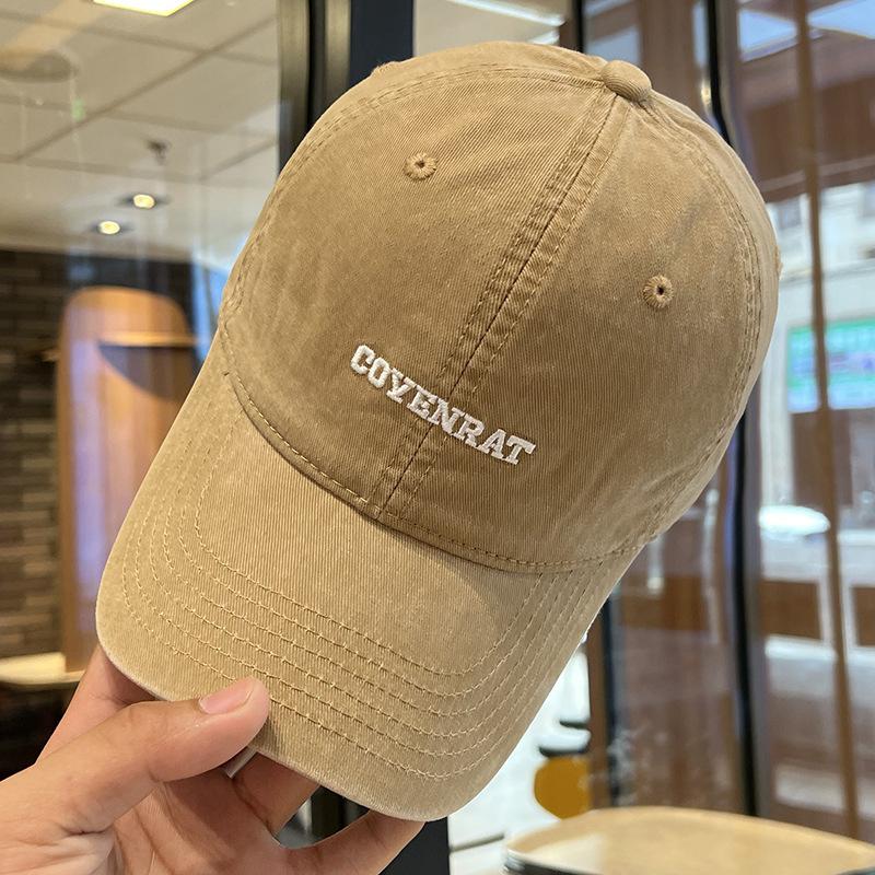 New Embroidered Baseball Cap Big Head Wide Brim Hat Women's Face Showing Small Pure Cotton Versatile Casual Korean Style Baseball Cap Men