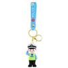 Firefighter & Traffic Police Cartoon Keychain: Cute Car Accessory & Bag Ornament Holiday Gifts.