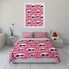 "Pink Skull Pattern Decoration Set" Exquisite three-piece bedding set gift for kids and adults