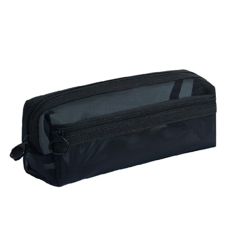 High Capacity Pen Bag Clear Mesh Pencil Case Double Layered Pen Organizers Art Supplies Organizers Travel Cosmetic Bag