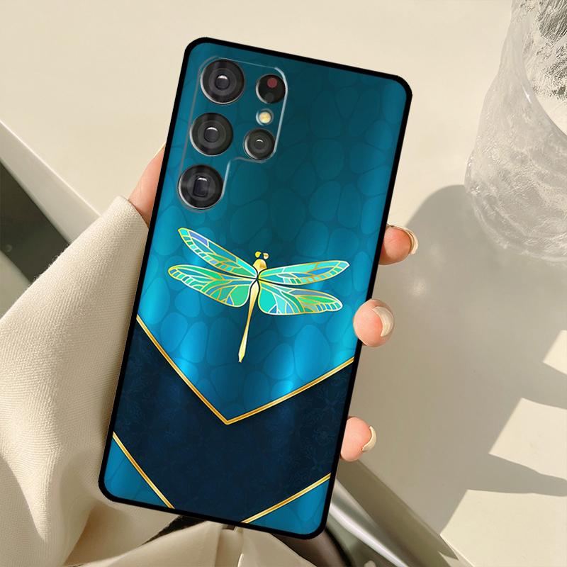 Luxury Dragonfly Case For Samsung Galaxy S22 Ultra S21 S20 S24 S25 Ultra S9 S10 Plus S23 FE S25 FE Back Cover