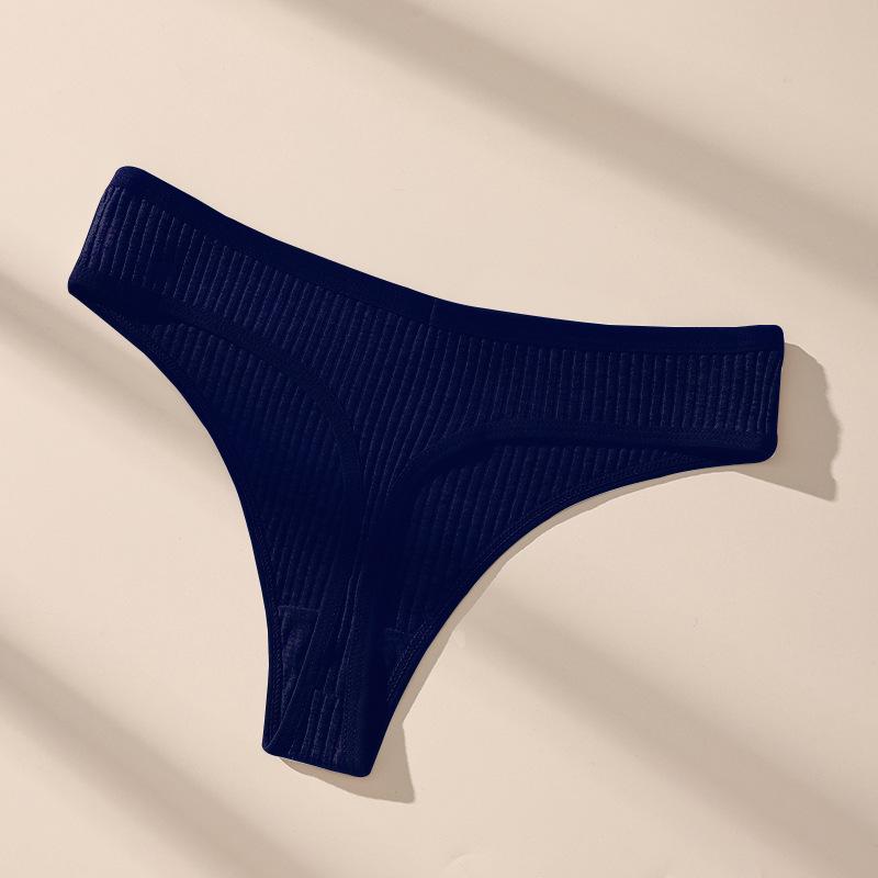 Sexy Low-Rise Thong Ribbed Women'S Panties Briefs T-Pants Yoga Fitness