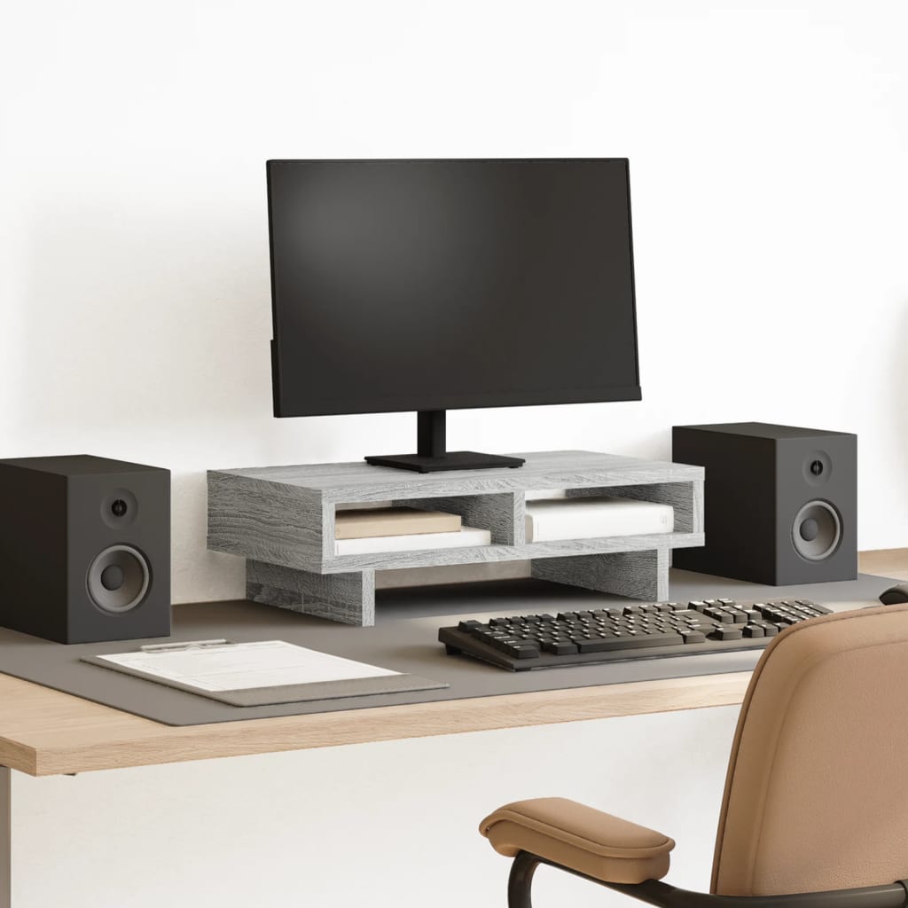 Monitor Stand Gray Sonoma 50 X 27 X 15 Cm Particleboard
