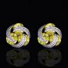 Fashion Multicolor Zircon Earrings  Sterling Silver AAA Mosaic CZ Crystal Stud Earrings for Women  Oorbellen Brincos
