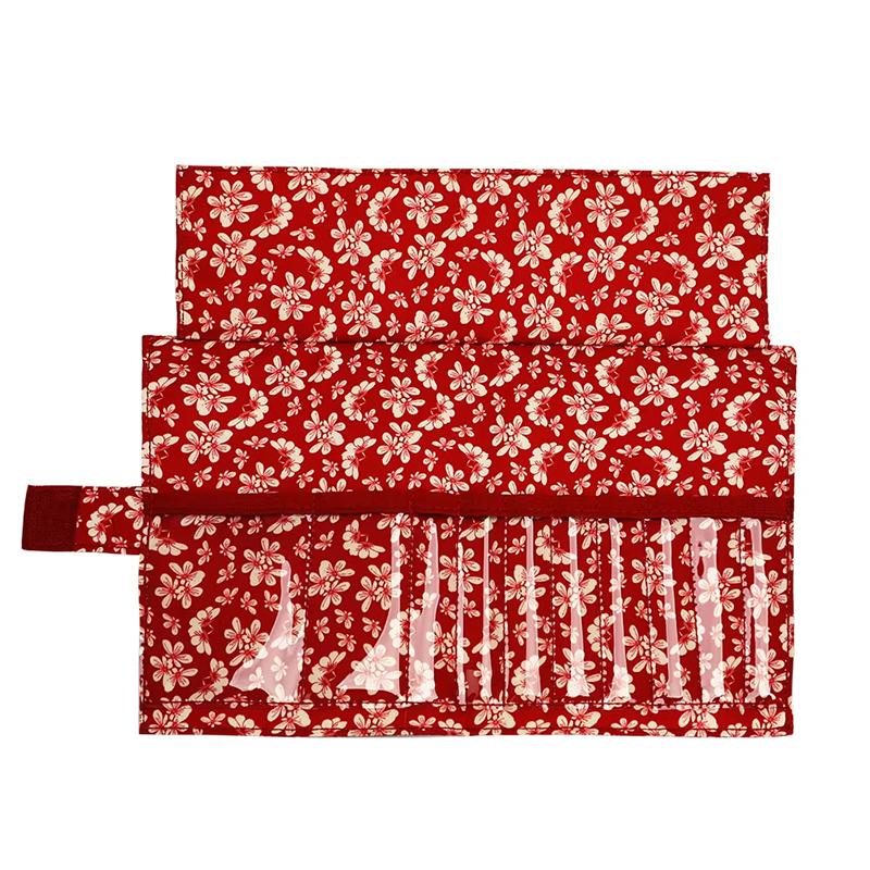 Cotton and Linen Woven Bag Knitting Needles Tool Crochet Hooks Storage Empty Bag Travel Portable Dustproof Organizer