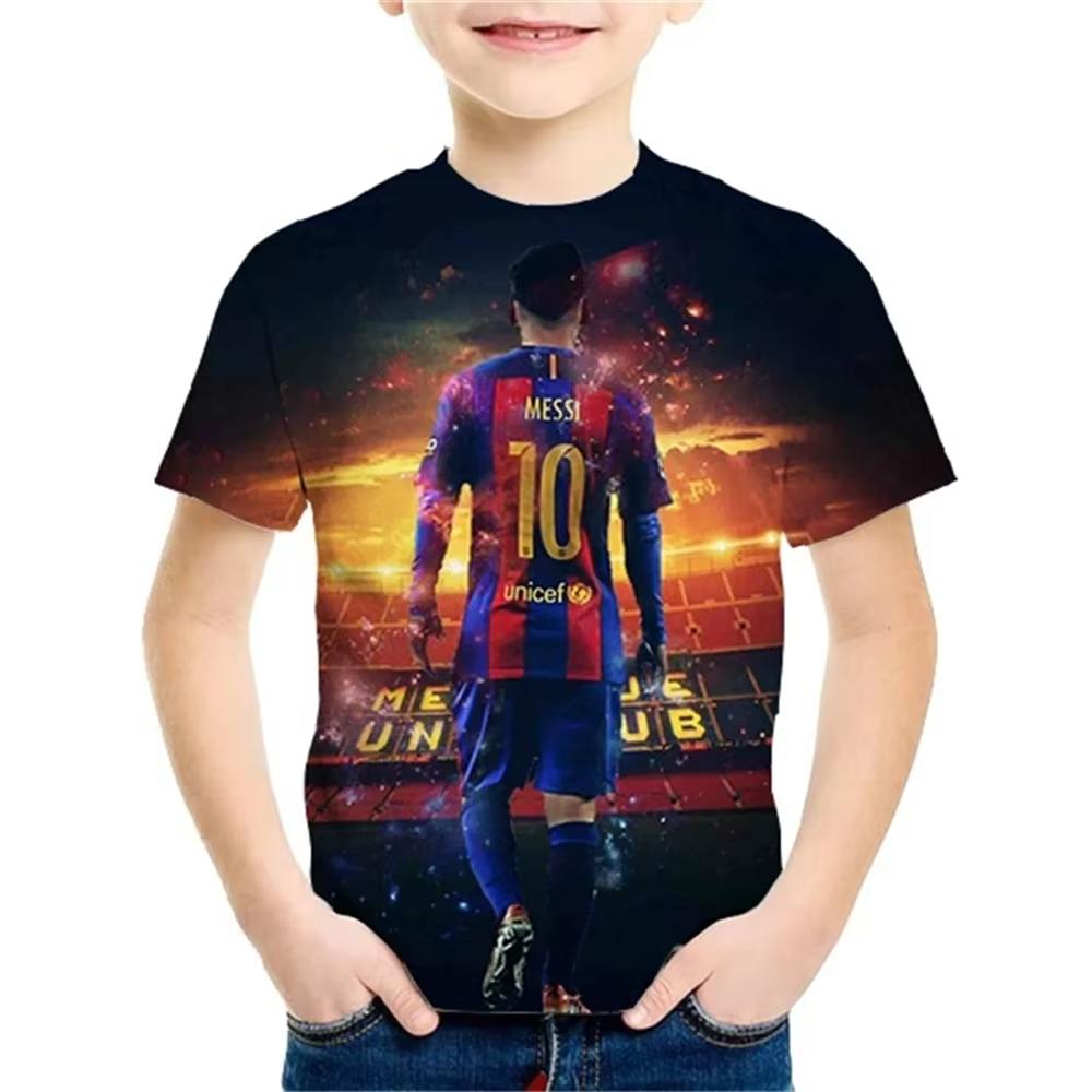 2025 Vară Nou la Modă Tricou pentru Copii Imprimat 3D Popular Starul de Fotbal Messi Cool Băieți și Fete Casual Mânecă Scurtă