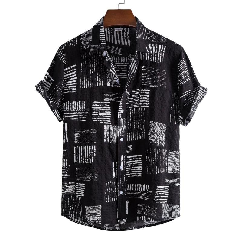 Shirts for Men Shirt T-shirts Man 3d print New Men's Clothing Beach Fashion Blouses Social Hawaiian Cotton Oversize