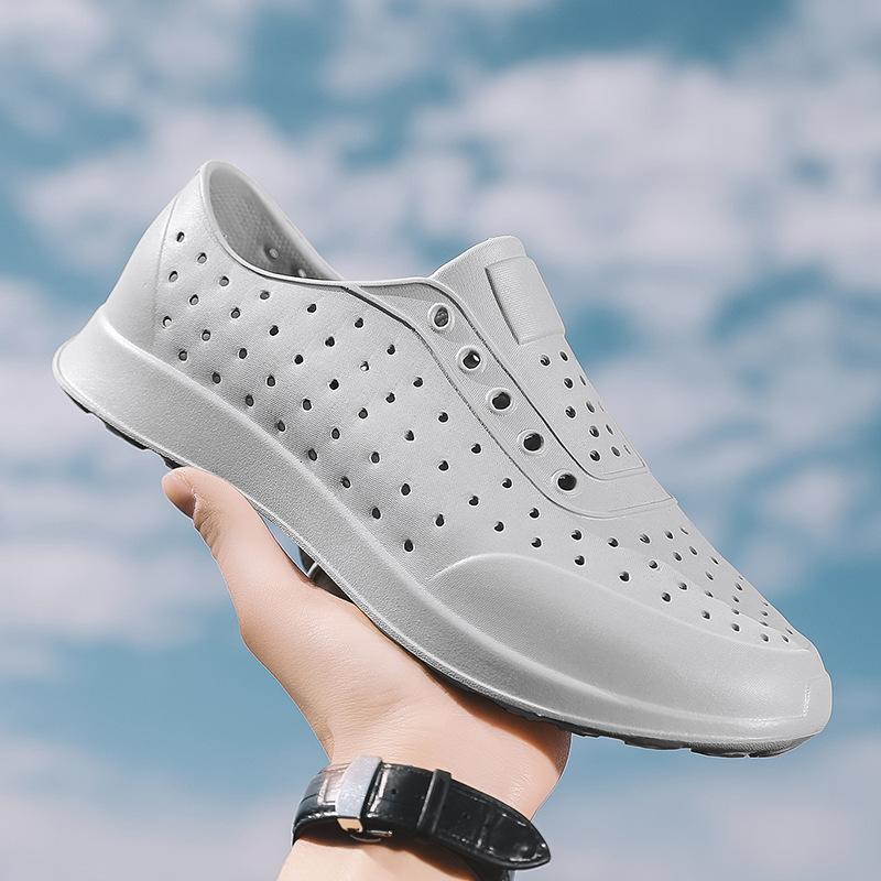 LUCHI Summer Couple Sports Hole Shoes Casual Beach Hollow Korean Version Breathable Men's and Women's Cool Slippers