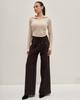 Women's Pants with Tie Fi More 131060 38 Brown