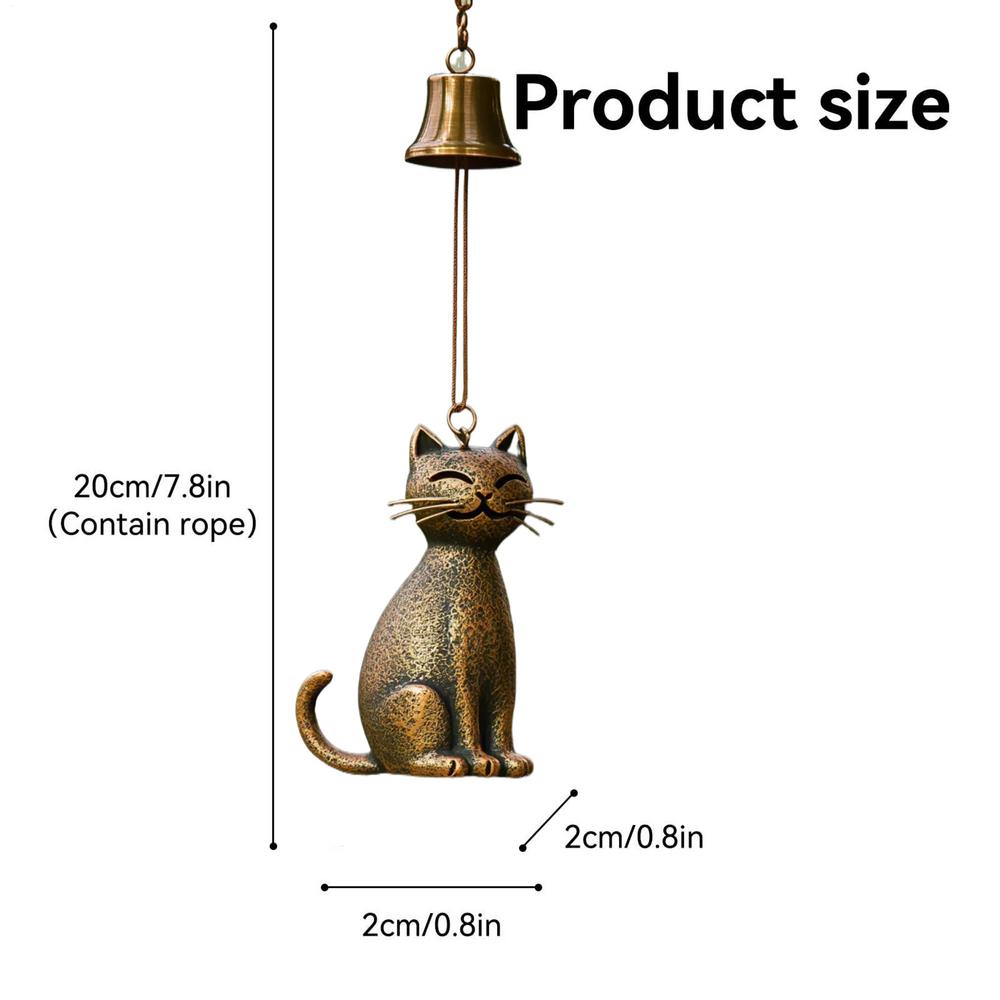 Cat Wind Chime Garden Yard Door Windchime Decorations Elegant Animals Statue Decor Outside Bells Pendant for Yard Home Balcony