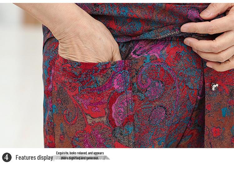 2026 Cotton Silk Summer Two-Piece Set for Women Aged 60-80