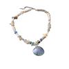 Dopamine Ocean-Inspired Clavicle Necklace: Acrylic Seashell, Starfish, Imitation Pearl, for Women with High-End Style.