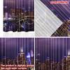 2D flat printing 2pcs Curtain Cityscape Night View Digital Printed Polyester Drapes Family Party for All Occasions for Bedroom