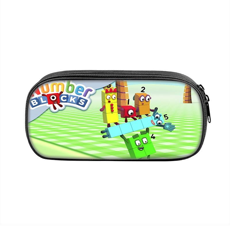 Estuche Grande de Lápices con Estampado de Numberblocks: Bolsa de Papelería de Bloques de Construcción Periférico de Juego