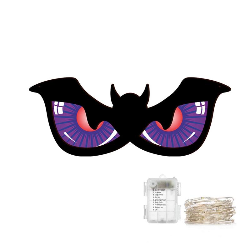 

Halloween Hanging Glowing Eyes Pendant LED Wooden Eyes Wall Decoration