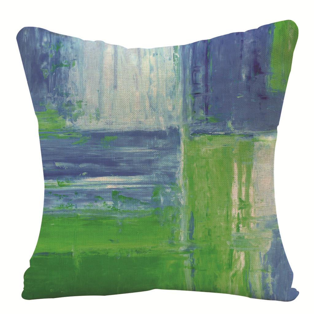 Home Oil Painting Geometric Abstract Pillow Case Sofa Pillow Cushion Cover