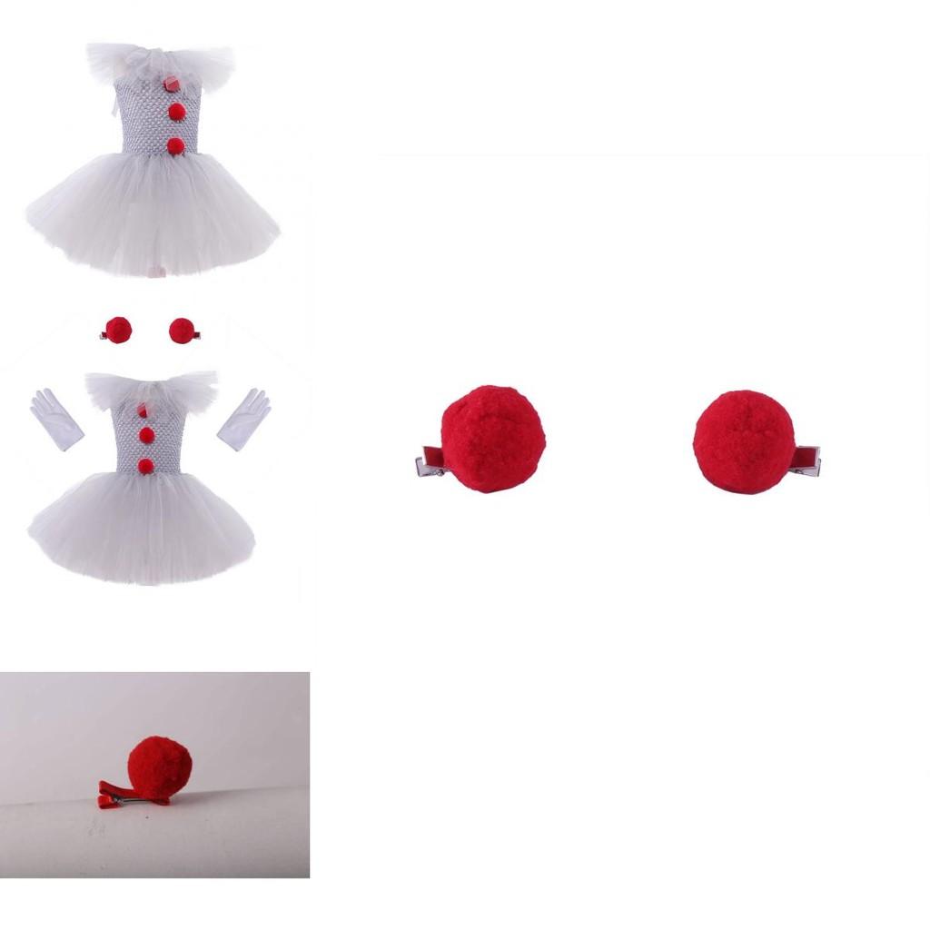 Soft And Fluffy Clown Girls Dress Set For Masquerade Parties
