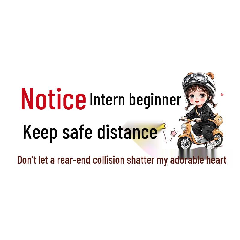 Beginner Driver Caution: Maintain Distance - Female Driver Rear Windshield Sticker