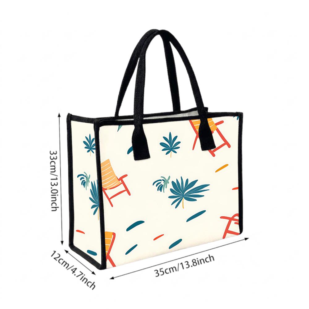 Summer Pattern Large Tote Bag Casual Daily Handbag Fashion Outdoor Shopping Bag