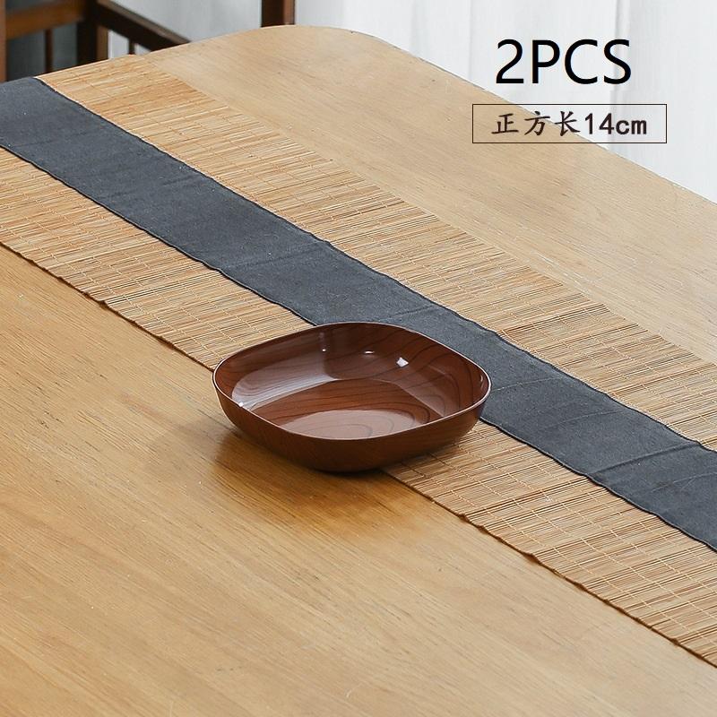 1/2Pcs Japanese Imitation Wood Grain Snack Dish Food Grade Pp Material Vegetable Dish Fruit Dish Kitchen Bowl Dish Dinnerware