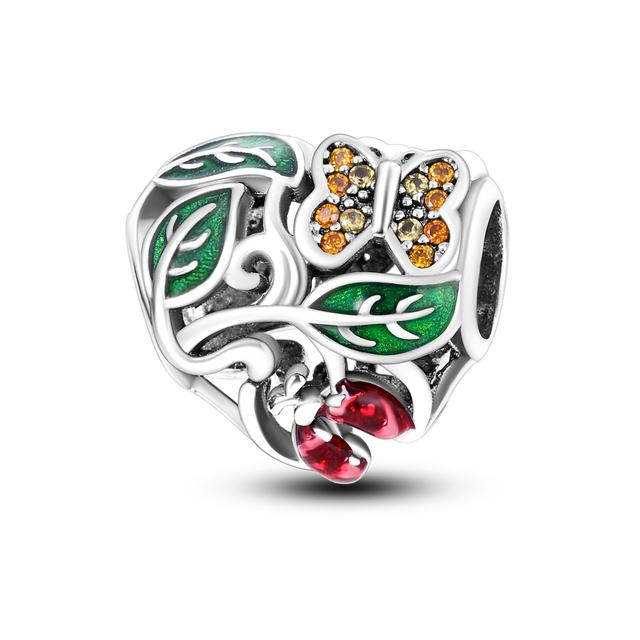 925 Sterling Silver Růžová Modrá Butterfly Dragonfly Charms Korálky pro ženy Vhodné originální náramek Diy šperky značkovací dívka
