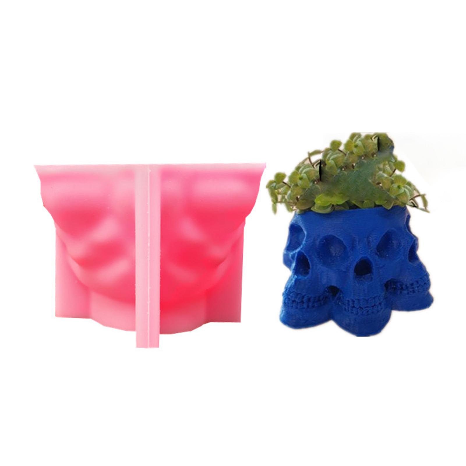 

Перекрывающиеся черепа для головы, цементный цветочный горшок, эпоксидная смола, форма для цветочного горшка, силиконовая форма для поделок, гипсовая штукатурка