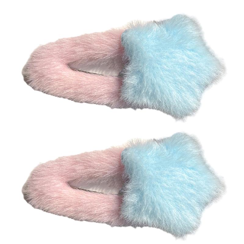 

Plush Star Shape Hairpin for Toddler Teens Woman Carnival Ponytail Bangs Hairpin синій