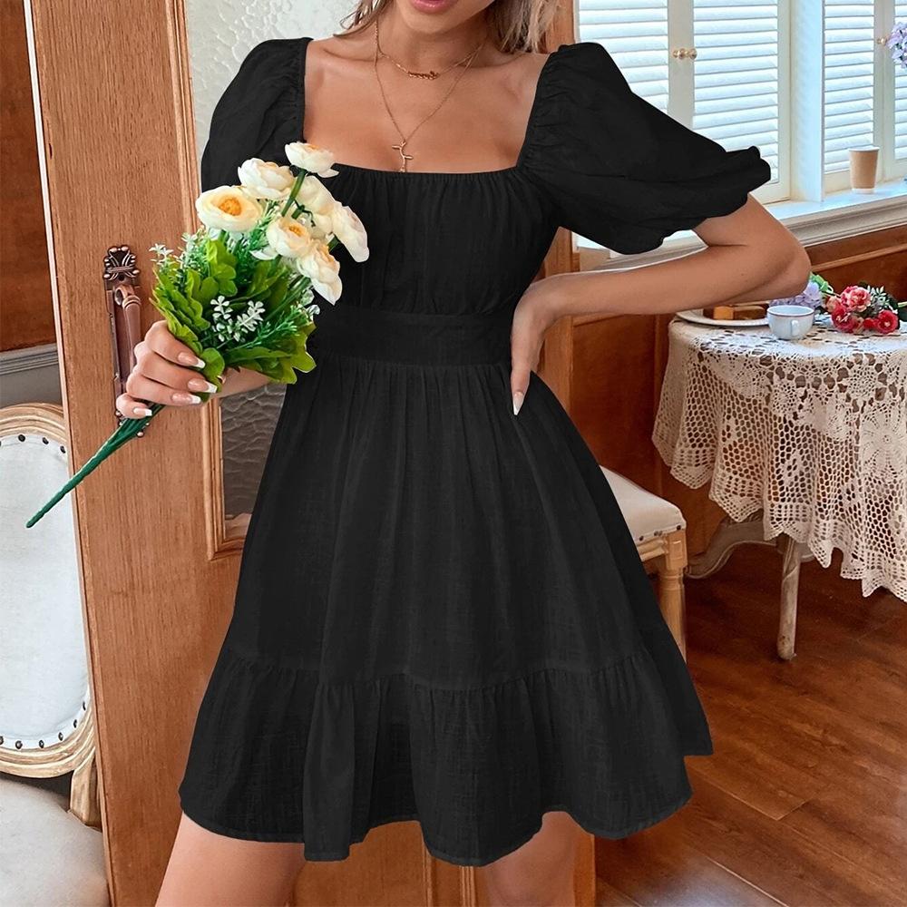 

European and American Women s Clothing, Summer 2025, New Style, Bow Tie, Sweet Temperament, Commuting, Backless Jumpsuit Long Skirt L чорний