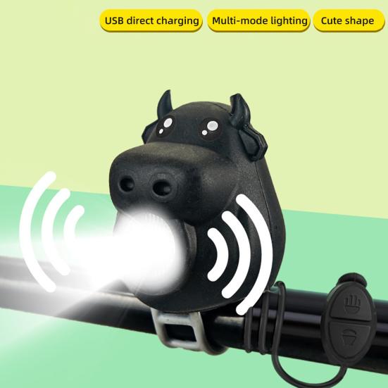 Bicycle Calf Horn Light Waterproof Adjustable USB Rechargeable High Decibels 280 Lumens Super Bright Night Riding Road Bicycle Headlight Lamp